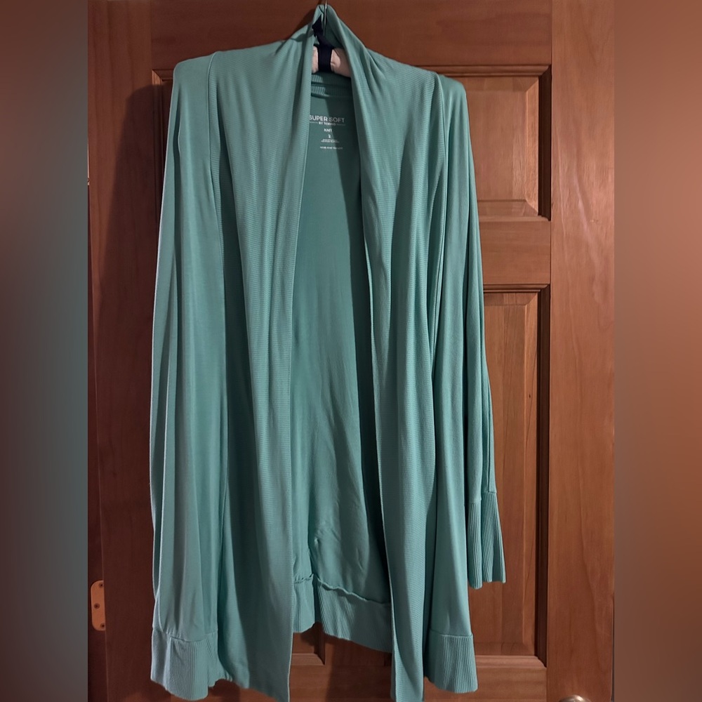 Torrid Aqua Open Front Cardigan